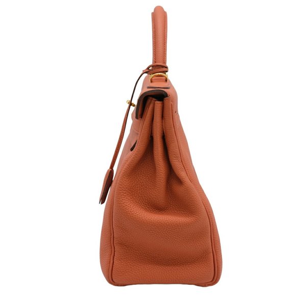 HERMES Kelly 32 Handbag Tote Bag Taurillon Clemence Leather Terre Bateau Oran... - Picture 3 of 16